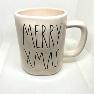 Rae Dunn “MERRY XMAS” White Mug with Black writing 5x3.5